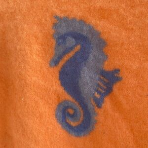 GUC - 3/4 sleeve 100% Cashmere sweater, seahorse motif